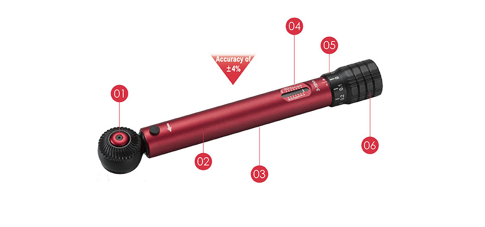 Lightweight Aluminum Mini Drive Torque Wrench ideal for the cycling industry by Torque-Tech.