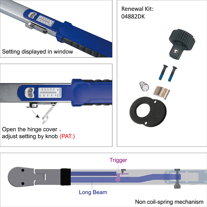 Best Recommend Torque-Tech Brand of Flexible 1 2 and 1 4 inch Split Beam Torque Wrench